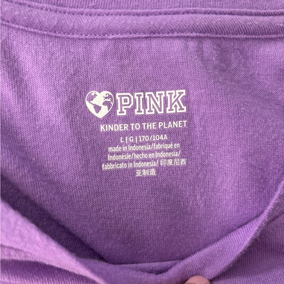 3/$12- PINK Victoria's Secret Purple Short Sleeve Tee - Picture 3 of 3